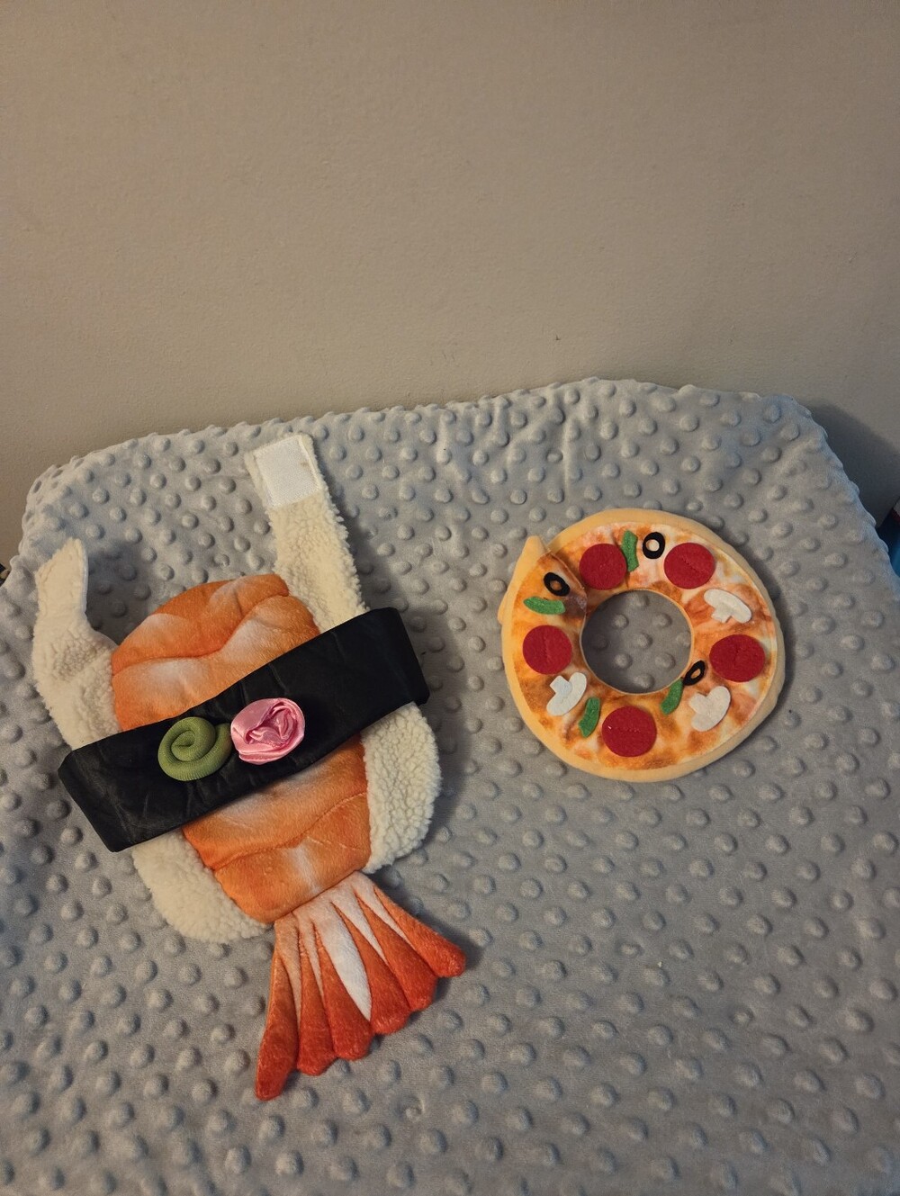 Sushi roll and pizza set of 2 small pet costumes